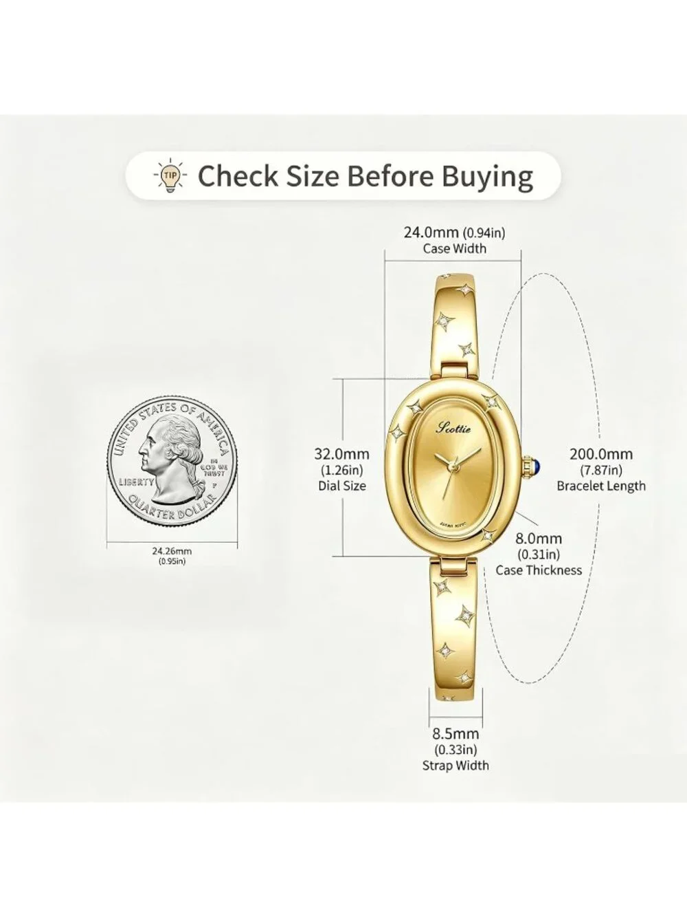 Women's White Quartz Oval Crystal Waterproof Fashion Luxury Ladies Wrist Watch